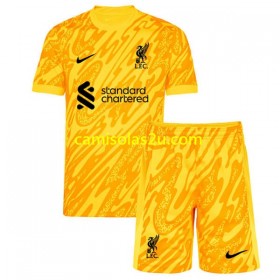 Camisolas de futebol Liverpool Guarda Redes Criança Equipamento Quarto 2024/25 Manga Curta